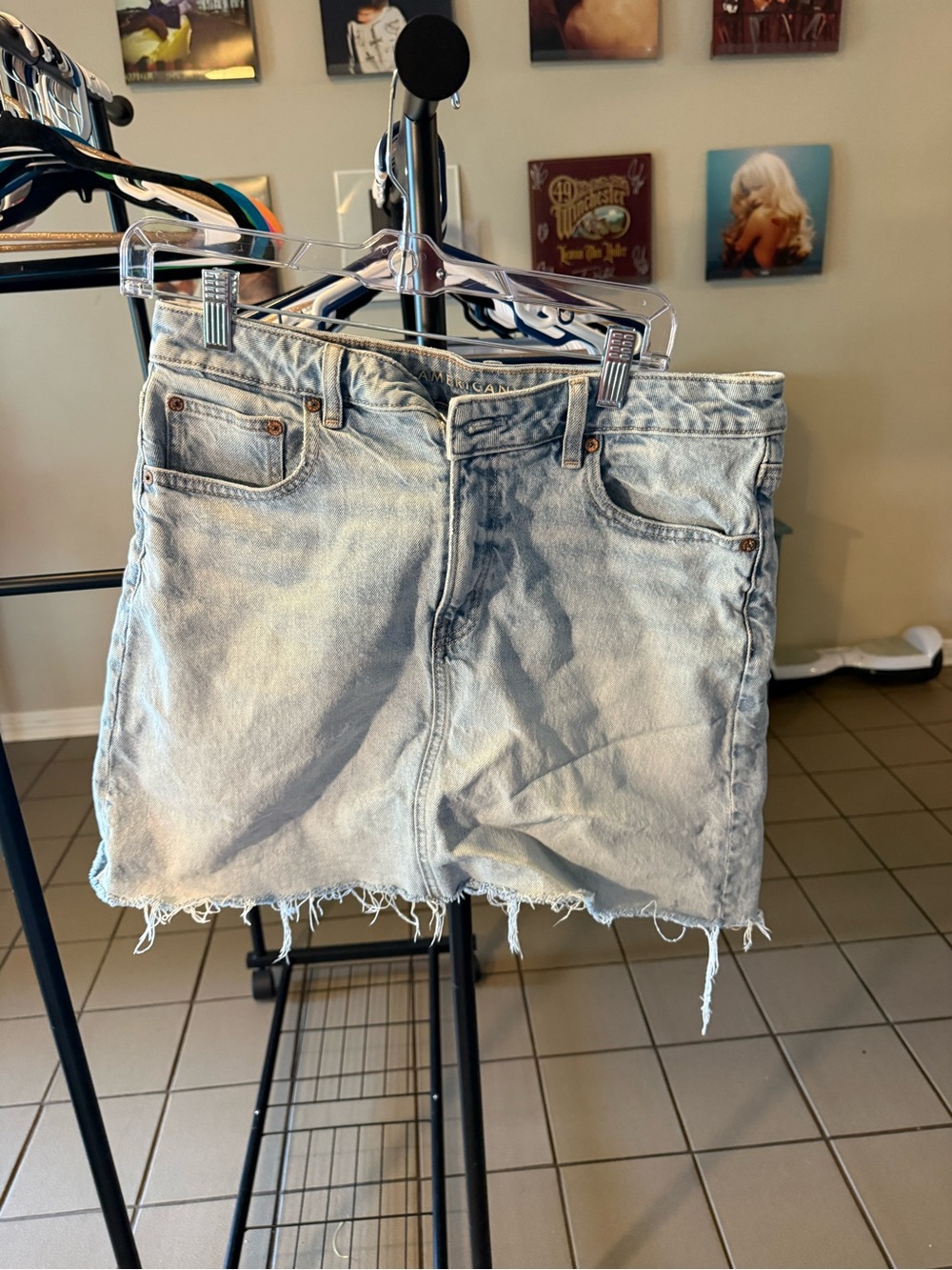 American Eagle Outfitters Light Blue Denim Mini Skirt